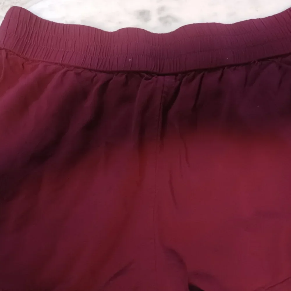 Express Women's Short Shorts with Lacy Hem XS Dark Red - Picture 6 of 6